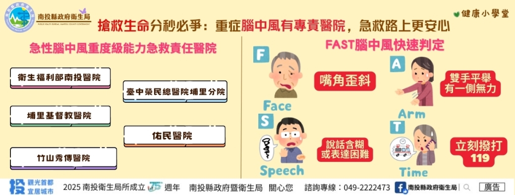 重症腦中風有專責醫院，急救路上更安心